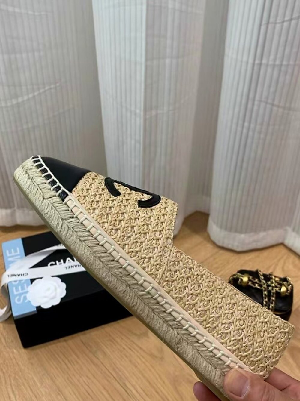 CHANEL Two-Tone Espadrille Flats - Picture 6 of 7